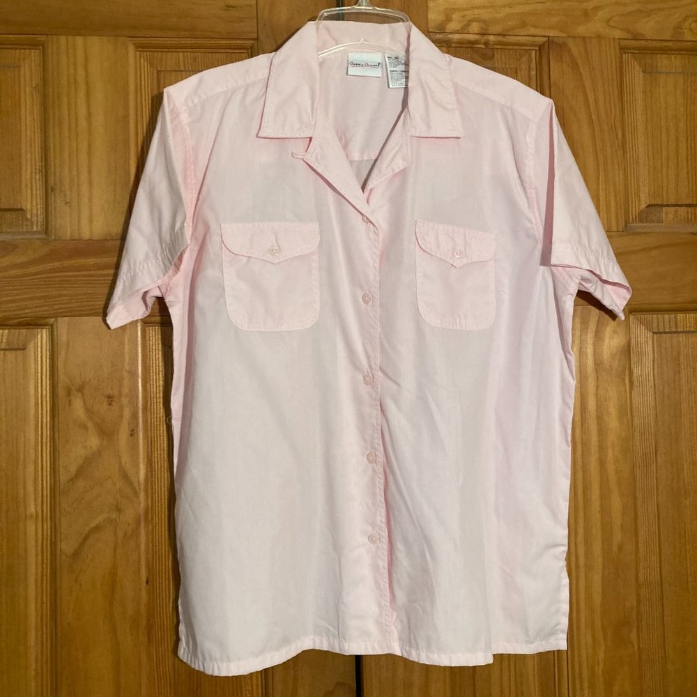 NWOT Bobbie Brooks Vintage 80s 90s Top Short Sleeve Blouse Pink Size L Large